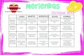 Menús Meriendas y Almuerzos - Octubre 2012