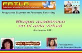 Bloque académico en el aula virtual