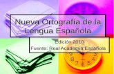 Nueva ortografía de la lengua española resumen