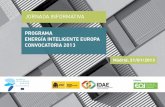 Jornada Informativa Energía Inteligente para Europa (EIE) - Convocatoria 2013