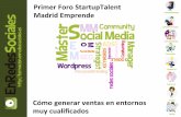 Presentación foro startup talent   madrid emprende - víctor madueño calderón