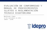 Evaluación de Conformidad y Manual de Procedimientos sujetos a Reglamentación Técnica Ecuatoriana - parte 3