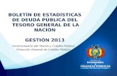 Presentacion boletín de estadistica de deuda del tgn 2013 (final)