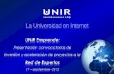 Presentación unir emprende ante la red de expertos (17 9-2012)