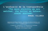 L’avaluació de la transparència - Manuel Villoria