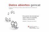 Datos abiertos gencat. Encuentro iniciativas open data en España