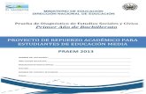 Prueba de Diagnóstico - Estudios Sociales - Primer Año Bachillerato - PRAEM 2013