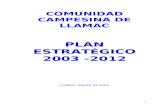 PLAN ESTRATÉGICO 2003-2012 COMUNIDAD LLAMAC