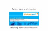 Taller de Twitter para Profesionales ( III ShowRoom Moddos.es Palau de les Arts - Valencia )
