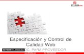 Especificación proveedor y control de calidad web