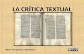 La crítica textual (Irene Villarroel)