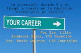 La inversión: Guarde $ y el Tiempo a través de la Educación Profesional de Técnico Por Sra. Lilia Sandoval Silva, CTE Director Sra. Rosie Salinas, CTE.