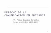 1 DERECHO DE LA COMUNICACIÓN EN INTERNET ©M. Pilar Cousido González Curso académico 2010-2011.