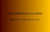 LOS ALIMENTOS Y LA DIETA BIOLOGÍA Y GEOLOGÍA 3º E.S.O.