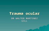 Trauma ocular DR WALTER MARTINEZ GILL. Trauma ocular El trauma ocular es cualquier lesión causada en el ojo por factores externos no relacionados con.