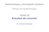 Epidemiología y demografía sanitaria Bloque de epidemiología Tema 10 Estudios de cohortes Dr. Esteve Fernández.