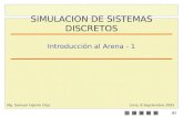1/57 Introducción al Arena - 1 Lima, 8 Septiembre 2005 SIMULACION DE SISTEMAS DISCRETOS Mg. Samuel Oporto Díaz.