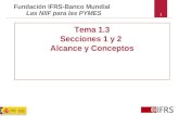 1 Fundación IFRS-Banco Mundial Las NIIF para las PYMES Tema 1.3 Secciones 1 y 2 Alcance y Conceptos.