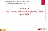 1 Tema 3.6 Sección 35 Transición a la NIIF para las PYMES Fundación IFRS-Banco Mundial Las NIIF para las PYMES.