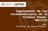 Seguimiento de las recomendaciones de la Primera Ronda MECISIC DAFP Dirección de Empleo Público.