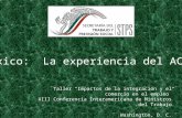 México: La experiencia del ACLAN Taller Impactos de la integración y el comercio en el empleo XIII Conferencia Interamericana de Ministros del Trabajo.