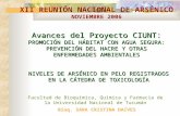 NIVELES DE ARSÉNICO EN PELO REGISTRADOS EN LA CÁTEDRA DE TOXICOLOGÍA Facultad de Bioquímica, Química y Farmacia de la Universidad Nacional de Tucumán Avances.