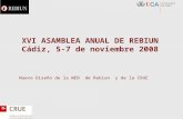 XVI ASAMBLEA ANUAL DE REBIUN Cádiz, 5-7 de noviembre 2008 Nuevo Diseño de la WEB de Rebiun y de la CRUE.