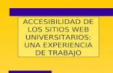 ACCESIBILIDAD DE LOS SITIOS WEB UNIVERSITARIOS: UNA EXPERIENCIA DE TRABAJO.
