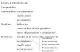 TEMA 3. PROTEÍNAS Composición Aminoácidos:características clasificación propiedades Péptidos:definición constitución: enlace peptídico tipos: oligopéptidos.