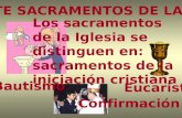 LOS SIETE SACRAMENTOS DE LA IGLESIA Los sacramentos de la Iglesia se distinguen en: sacramentos de la iniciación cristiana Bautismo Confirmación Eucaristía.
