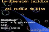 La dimensión jurídica del Pueblo de Dios Bibliografía: Manual de Derecho Canónico EUNSA Ignacio Arrieta P. Juan María Gallardo .