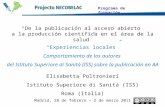 Programa de formación Experiencias locales Comportamiento de los autores del Istituto Superiore di Sanità (ISS) sobre la publicación en AA Elisabetta Poltronieri.