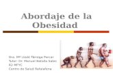 Abordaje de la Obesidad Dra. Mª Lledó Tàrrega Porcar Tutor: Dr. Manuel Batalla Sales R2 MFYC Centro de Salud Rafalafena.