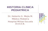 HISTORIA CLINICA PEDIATRICA Dr. Heberto G. Mejía M. Médico Pediatra Hospital Militar Escuela Dr.A.D.B.