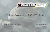 Mejores Prácticas en ASP.NET y AJAX Isabel Gómez Microsoft Development Advisor isabelg@microsoft.com Jose Manuel Alarcón Krasis - campusMVP Director.
