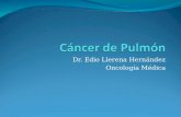 Dr. Edio Llerena Hernández Oncología Médica. Generalidades El cáncer de pulmón es la causa más común de mortalidad por cáncer a nivel mundial.