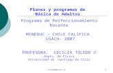 Ctoledo@usach.cl1 Programa de Perfeccionamiento Docente MINEDUC – CHILE CALIFICA USACH- 2007 PROFESORA: CECILIA TOLEDO V Depto. de Física Universidad de.