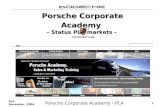 Porsche Corporate Academy - PLA 1 PLA November, 2004 Porsche Corporate Academy – Status PLA markets -