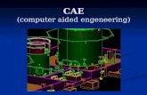 CAE CAE (computer aided engeneering). CAE es un sistema que abarca el conjunto de herramientas informáticas que analizan y simulan el comportamiento del.
