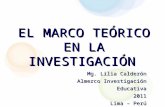 EL MARCO TEÓRICO EN LA INVESTIGACIÓN Mg. Lilia Calderón Almerco Investigación Educativa 2011 Lima – Perú