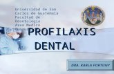 PROFILAXIS DENTAL Universidad de San Carlos de Guatemala Facultad de Odontologia Area Medico Quirurgica DRA. KARLA FORTUNY.