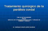 Tratamiento quirúrgico de la parálisis cordal CMN 20 DE NOVIEMBRE ISSSTE SERVICIO DE OTORRINOLARINGOLOGIA Y CIRUGIA DE CABEZA Y CUELLO Dr ENRIQUE CESAR.