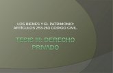 LOS BIENES Y EL PATRIMONIO: ARTÍCULOS 253-263 CODIGO CIVIL.