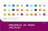 01/02/2014 Dirección de Comunicación, Marca y Publicidad PRESENCIA EN REDES SOCIALES.