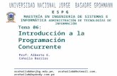Tema 06: Introducción a la Programación Concurrente MAESTRÍA EN INGENIERIA DE SISTEMAS E INFORMÁTICA ADMINISTRACIÓN DE TECNOLOGÍAS DE INFORMACIÓN E S.