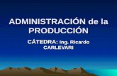 ADMINISTRACIÓN de la PRODUCCIÓN CÁTEDRA: Ing. Ricardo CARLEVARI.