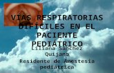 VÍAS RESPIRATORIAS DIFÍCILES EN EL PACIENTE PEDIÁTRICO Liliana Sánchez Quijano Residente de Anestesia pediátrica.