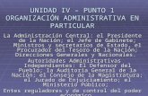 UNIDAD IV – PUNTO 1 ORGANIZACIÓN ADMINISTRATIVA EN PARTICULAR La Administración Central: el Presidente de la Nación; el Jefe de Gabinete; Ministros y secretarios.