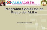 Programa Socialista de Riego del ALBA Managua 4 de Noviembre 2009.