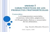 U NIDAD I C ARACTERISTICAS DE LOS PRODUCTOS FRUTIHORTÍCOLAS Contenidos: 1.4 Componentes esenciales, vitaminas, minerales, pigmentos. 1.5 Propiedades físicas.